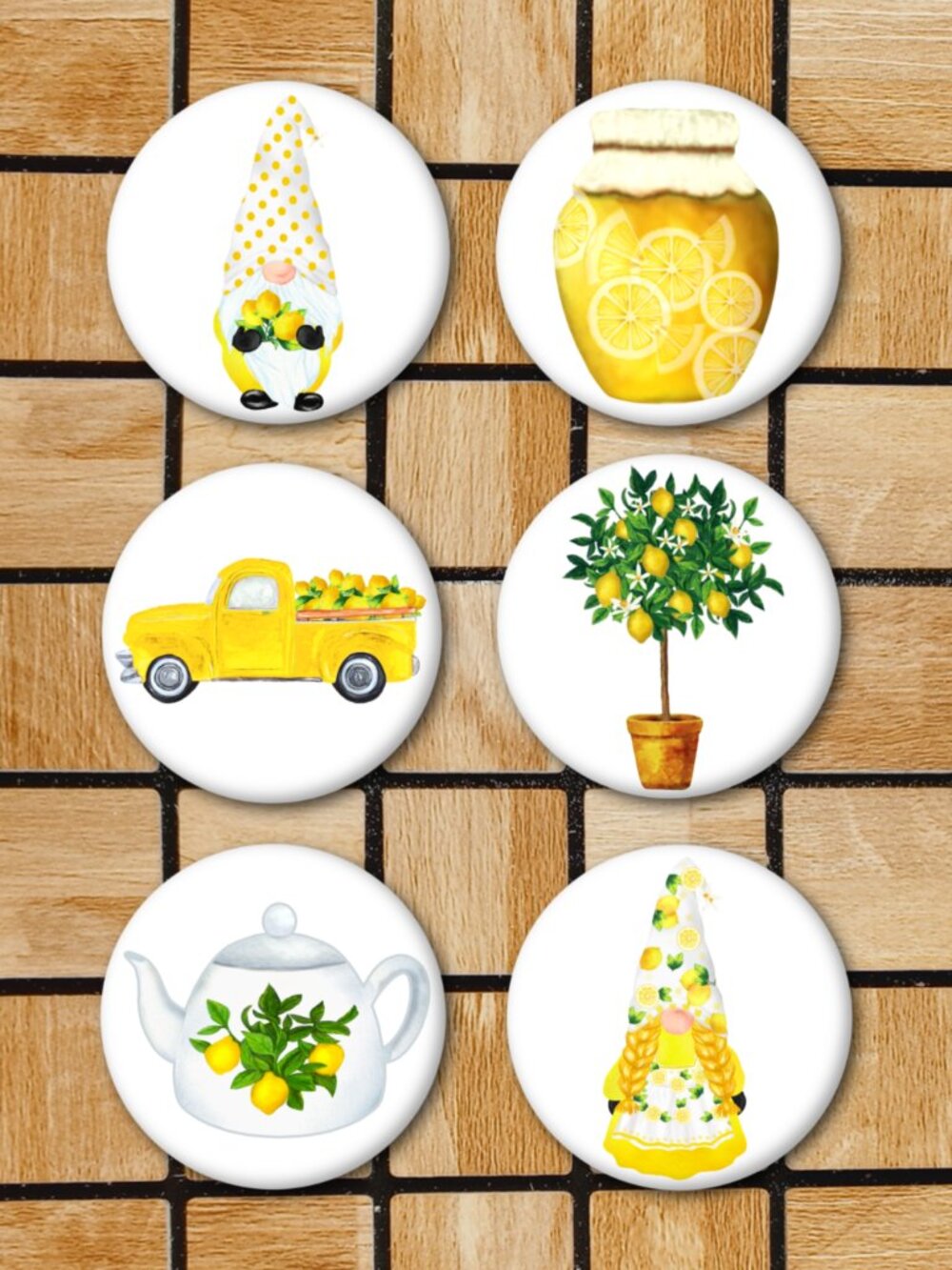 Lemon Theme Fridge Magnets Set Of 6 Metal Magnets For Home Office Kitchen School